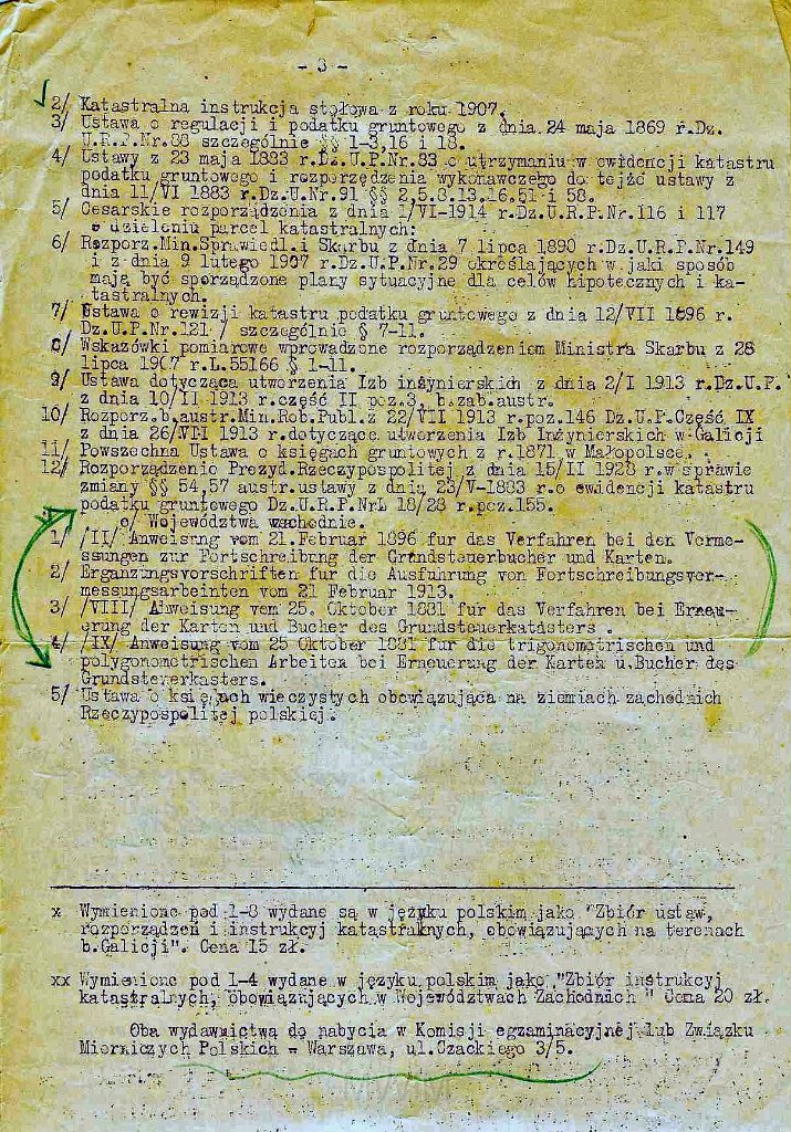 KKE 5952-9.jpg - (odpis) Dok. Karty z księgi„ Przepisów Pomiarowych metodą Triangulacyjną i Poligonową” wydane przez Ministerstwo Robót Publicznych, Warszawa, 1928 r.